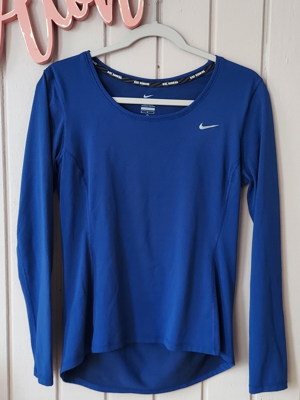 Nike Women's Long Sleeve Dri-FIT Running Training Top Blue M